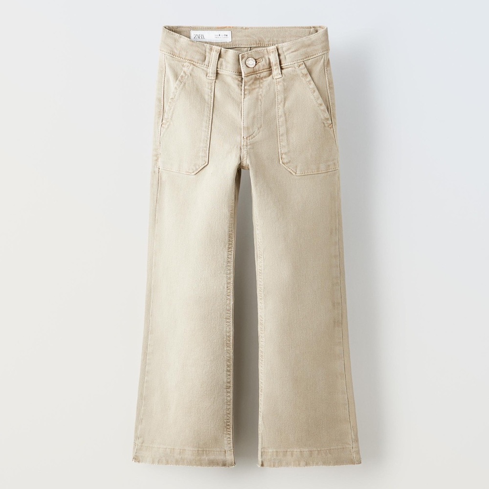 ZARA Tan Jeans Classic Straight-Leg